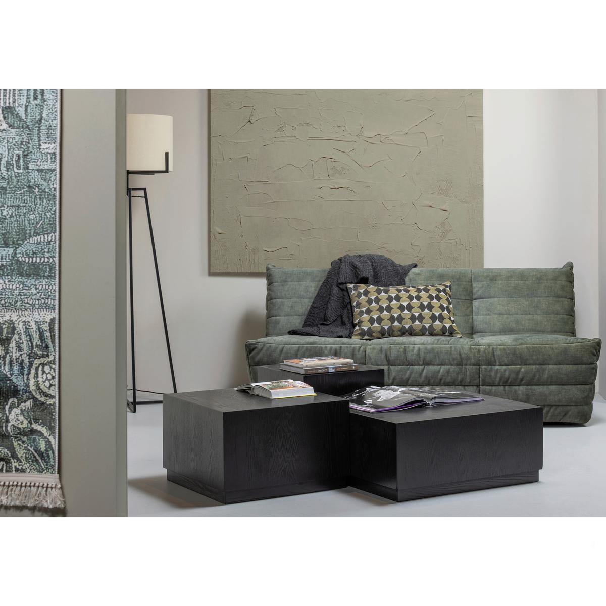 Beistelltisch PIM 3-tlg. Schwarz - Schwarz, Design, Holzwerkstoff - Livetastic
