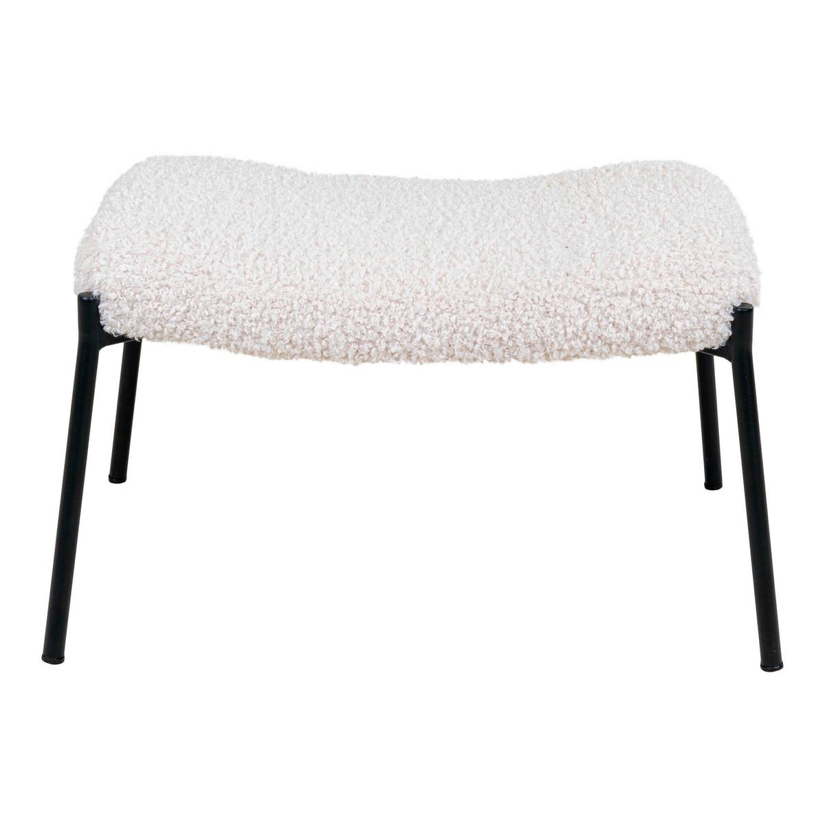 Hocker Glasgow Weiß - Schwarz/Weiß, Basics, Textil/Metall (63/39/42.5cm)