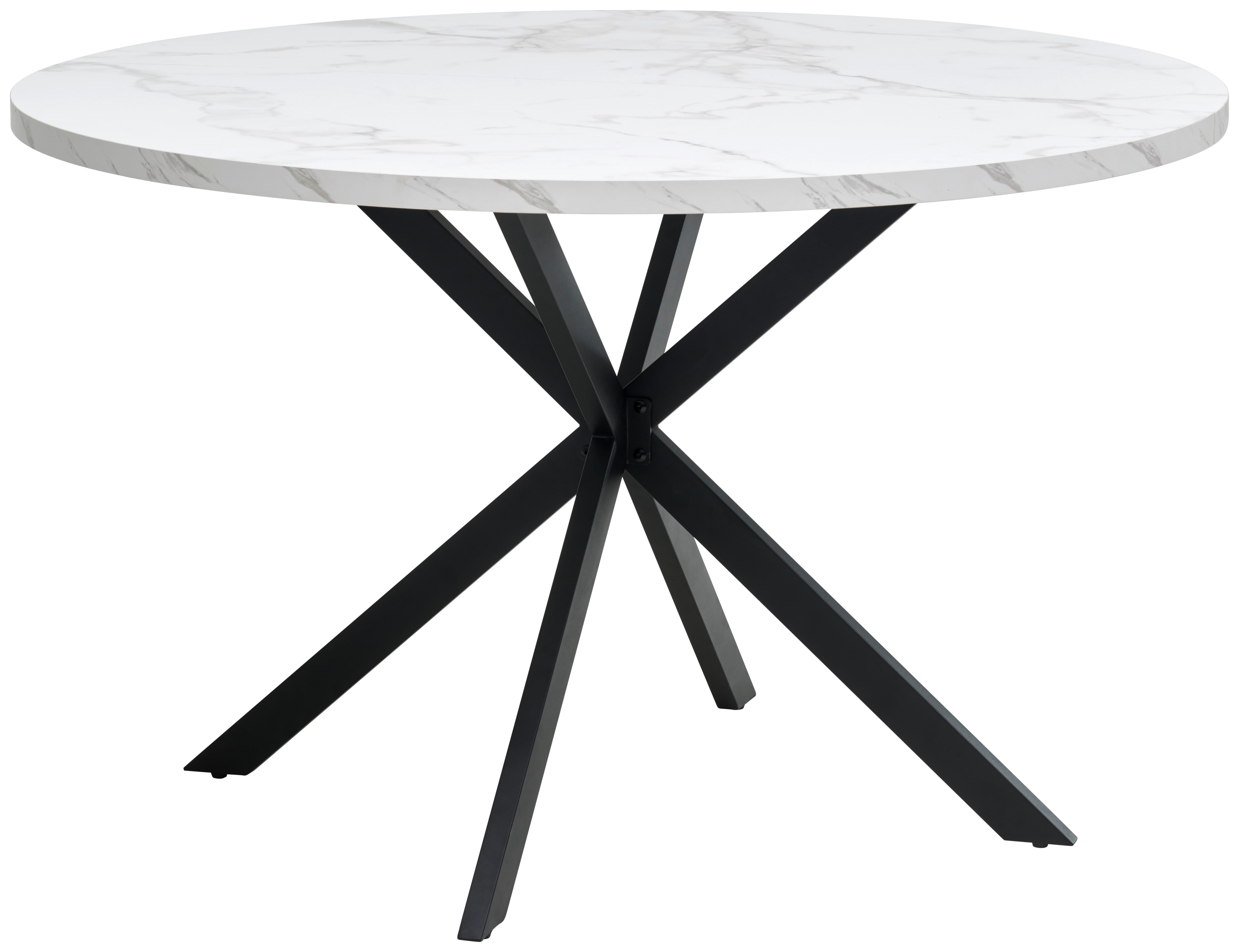 STÓŁ DO JADALNI MONTE - czarny/biały, Modern, materiał drewnopochodny/metal (120/120/75cm) - MID.YOU