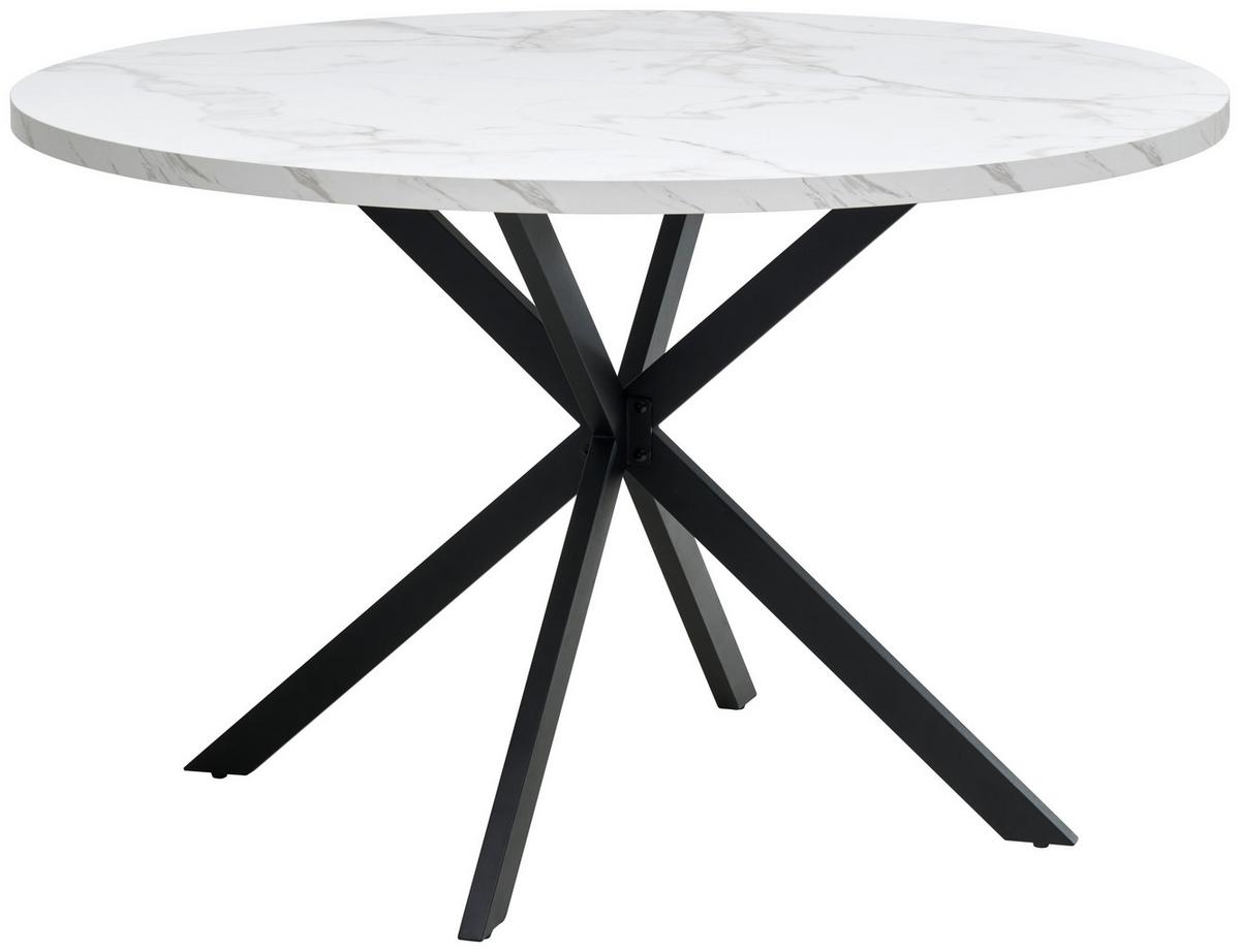 STÓŁ DO JADALNI MONTE - czarny/biały, Modern, materiał drewnopochodny/metal (120/120/75cm) - MID.YOU