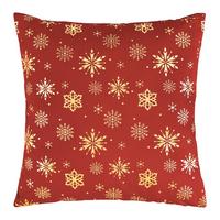 Díszpárna Snowflake 45/45 - piros/aranyszínű, textil (45/45cm) - Mömax