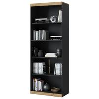 Regal Turino, Antracit, Barva Hrasta - antracit/hrast artisan, Trend, leseni material (75,8/196,5/39,9cm)