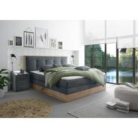 Boxspringbett Preston ca. 180x200 cm Anthrazit - Anthrazit, MODERN, Holz/Holzwerkstoff (180/200cm) - Livetastic