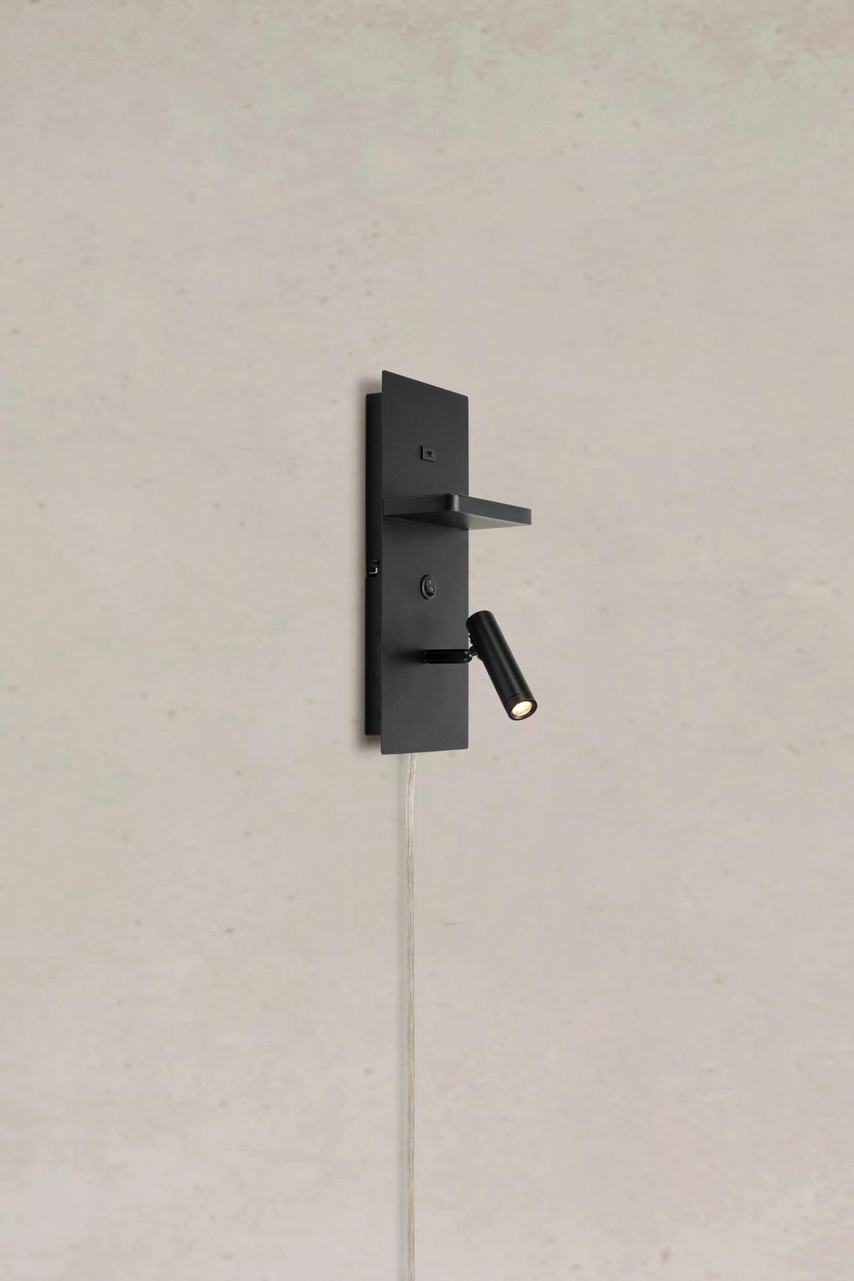 Wandleuchte Carica Wall Schwarz max. 4 Watt - Schwarz, Design, Metall (14/34/10,5cm) - Markslöjd