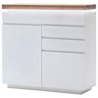 KOMODA ROMINA - kolor dębowy/biały, Design, materiał drewnopochodny/drewno (120/114/40cm)
