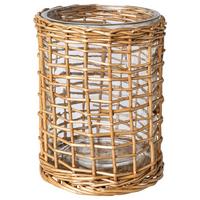 Suport de lumânare antivânt Weiden - culoare natur, Basics, sticlă/materiale naturale (14,3/20cm)