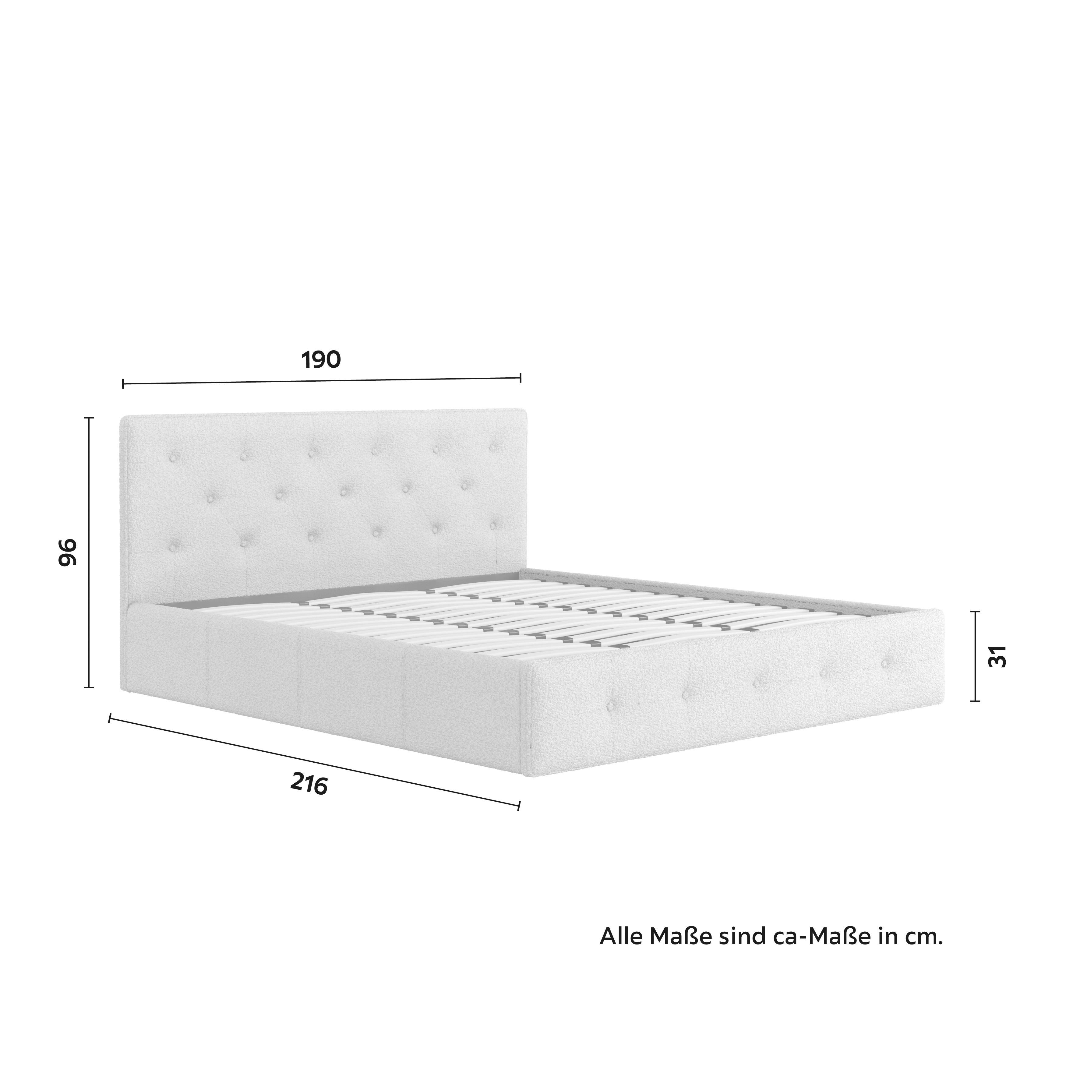 STOPPAD SÄNG JULIE - beige/svart, Modern, metall/trämaterial (180/200cm) - Bessagi Home