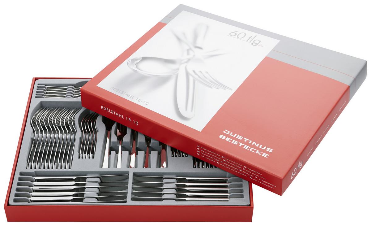 ZESTAW SZTUĆCÓW 660-490 - kolor srebrny, Konventionell, metal - Justinus