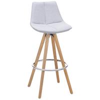 STOŁEK BAROWY NELO - kolor bukowy/jasnoszary, Modern, metal/drewno (42/100/33cm) - Bessagi Home