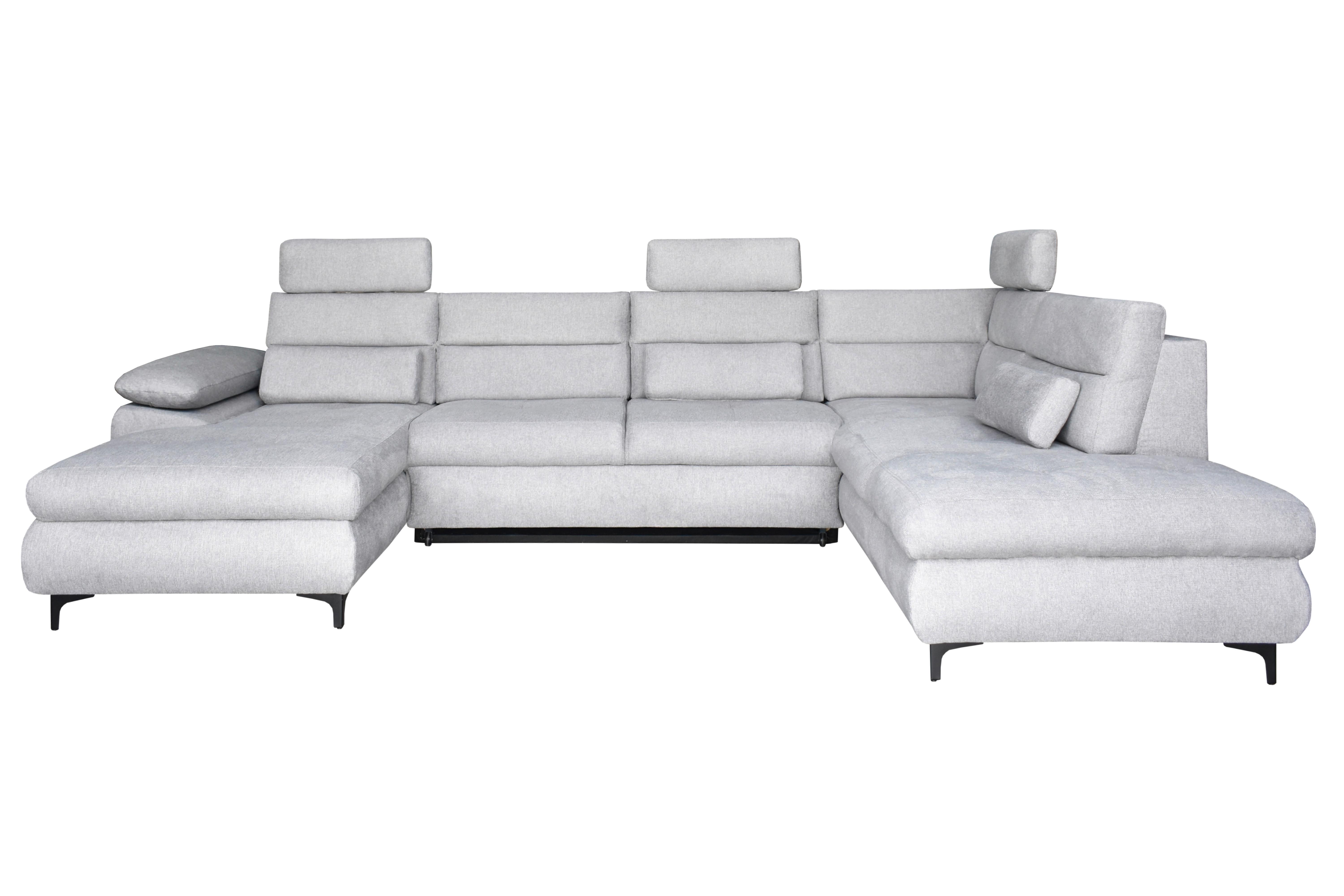 Ugaona Garnitura Panama - siva/crna, Moderno, drvo/metal (235/90-112/342cm) - Modern Living