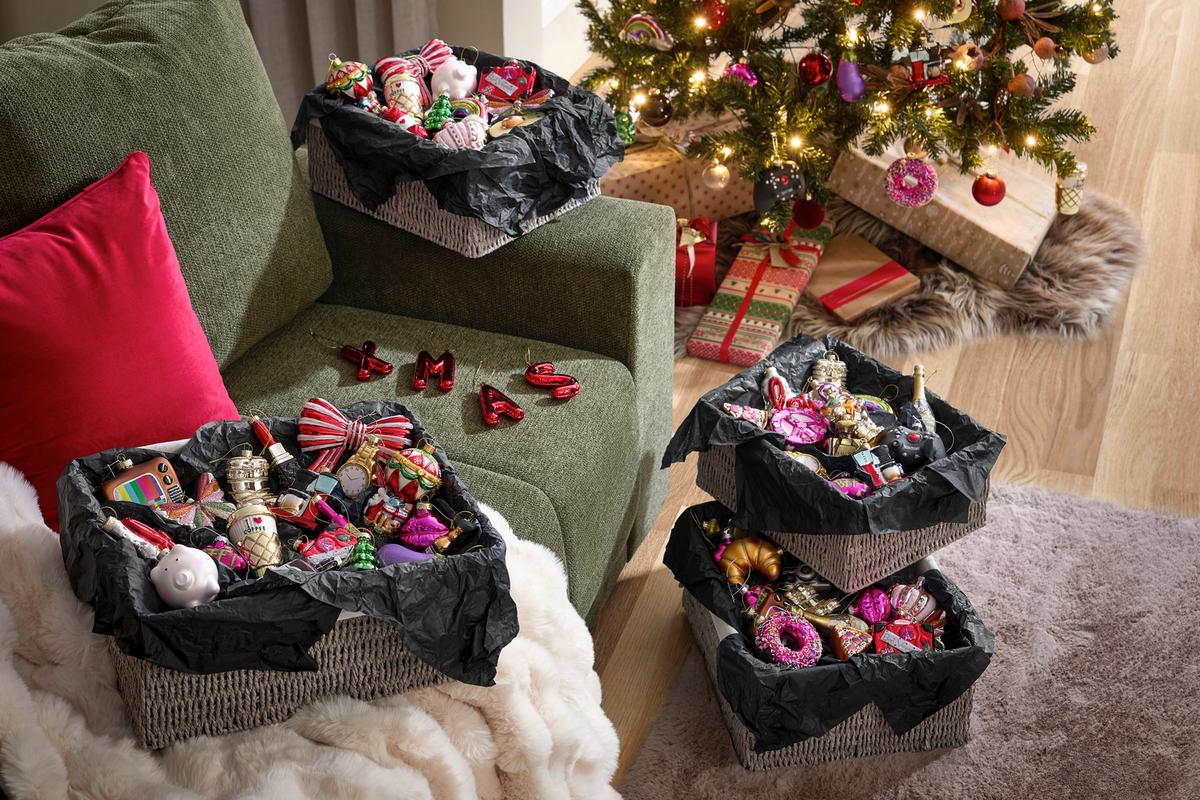 Christbaumanhänger Figures Pink 2-teilig - Pink, Glas/Textil (7/5,5/3cm) - Mömax