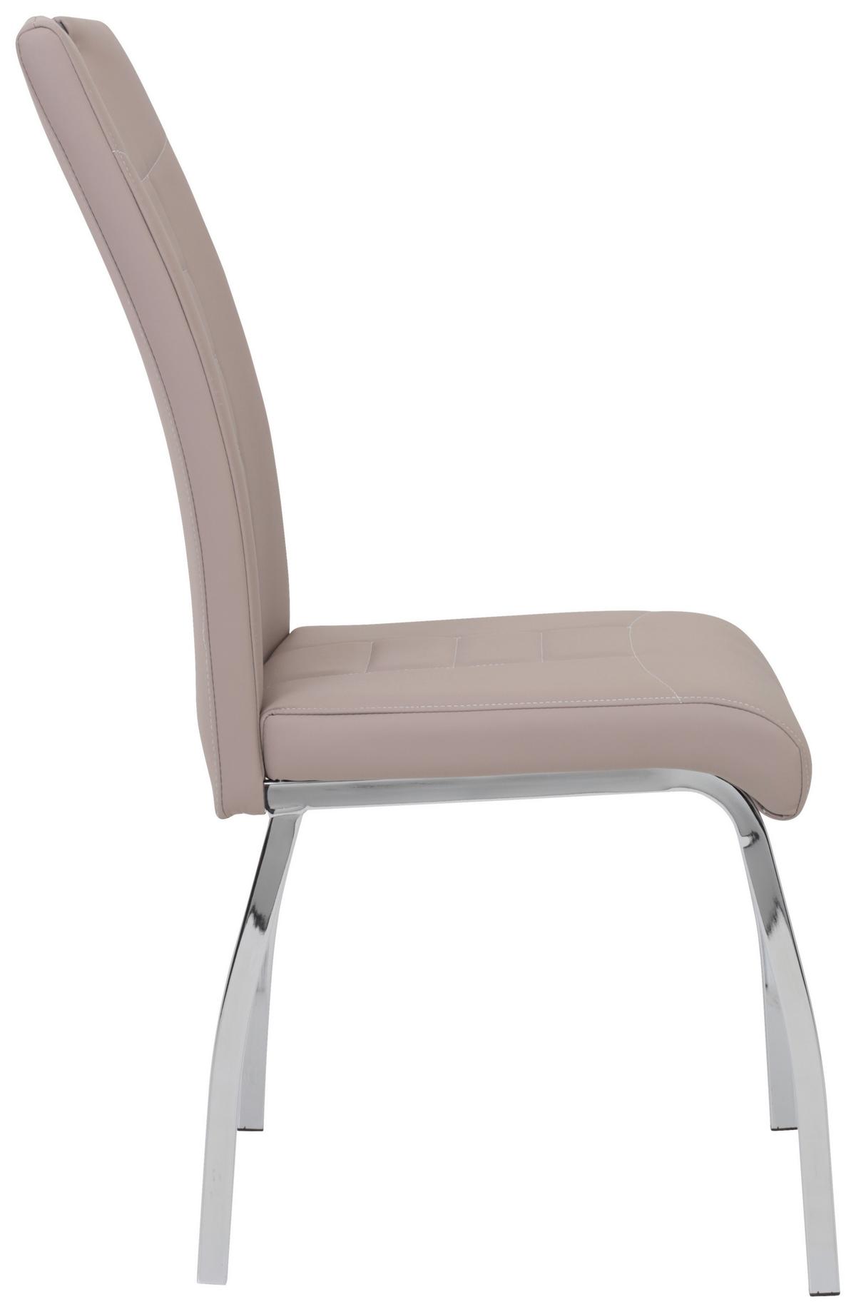 Swingstuhl-Set Andrea Cappucino 4er-Set - Chromfarben/Weiß, MODERN, Textil/Metall (43/100/64cm) - MID.YOU