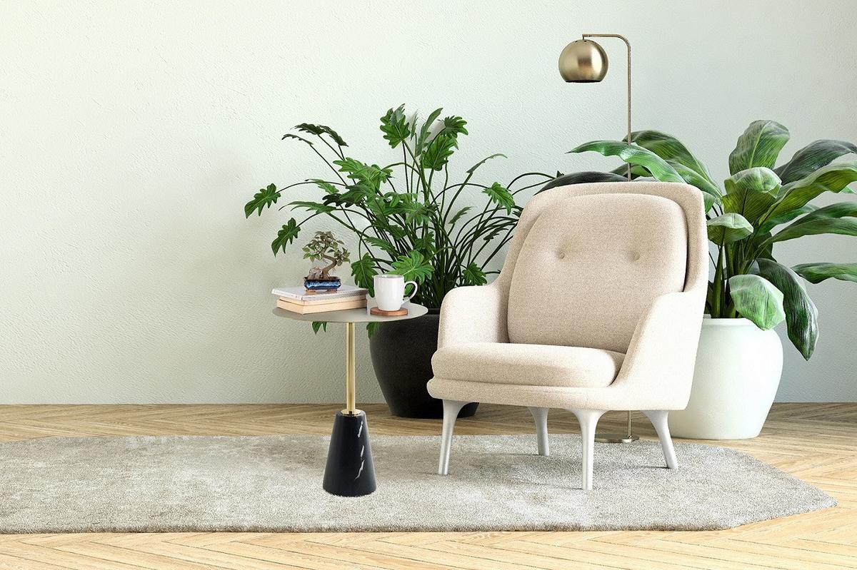 BEISTELLTISCH ROCIO 300 SCHWARZ - Design, Stein/Metall (40/53cm) - Kayoom