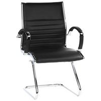 Besucherstuhl Parma V Schwarz/Chromfarben - Chromfarben/Schwarz, MODERN, Leder/Textil (62/94/46cm) - MID.YOU