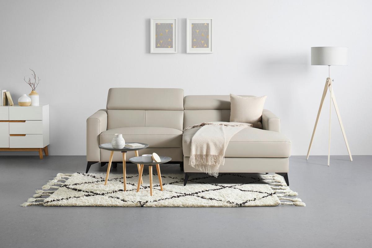 Sedežna Garnitura Bari - črna/bež, Konvencionalno, kovina/tekstil (214/75-95/102-163cm) - Mömax