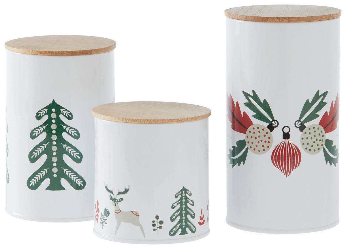 Cutie pentru biscuiți Christmas Fable - multicolor/culoare natur, lemn/metal (10/10cm) - Modern Living