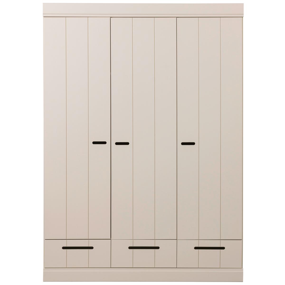 Drehtürenschrank Connect Grau - Hellgrau, Design, Holz (140/195/53cm) - Livetastic