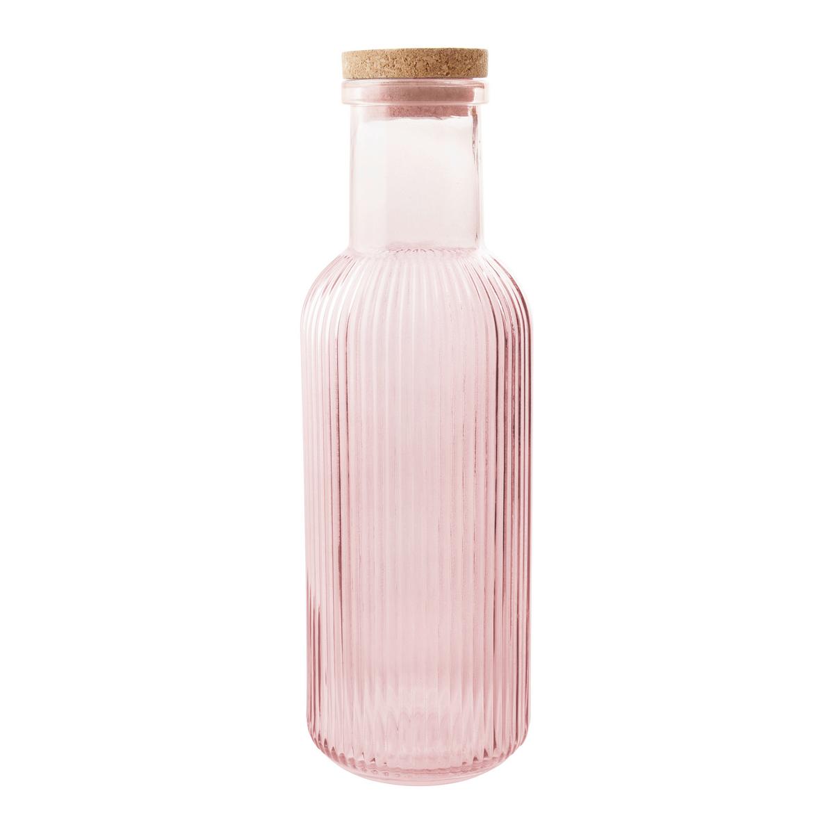Univerzális Palack Mary - rózsaszín/kék, Modern, Üveg/fa (8.7/27.8cm)