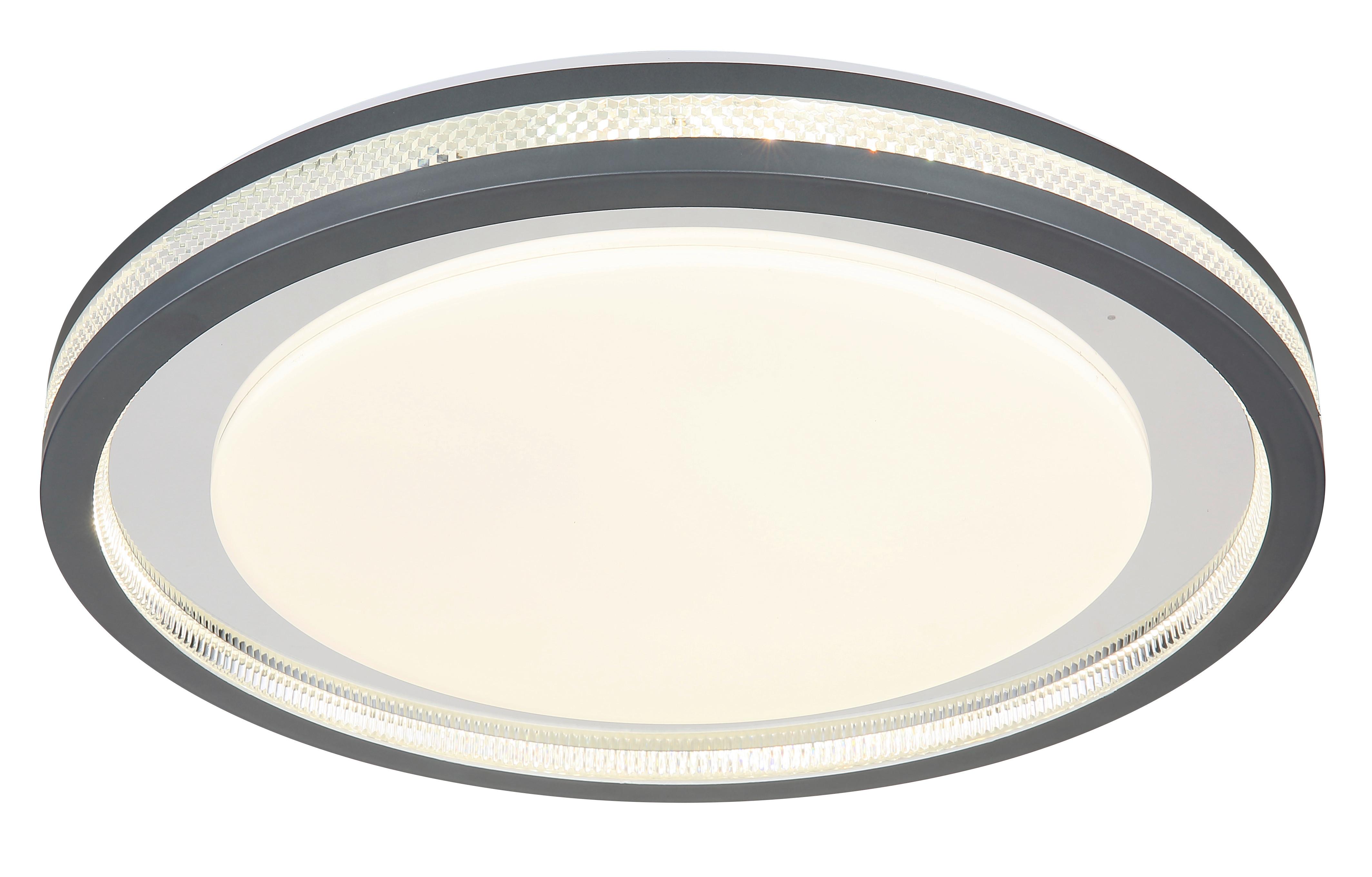 Stropna Led-svetilka Terpsa, S Sijalko - siva/bela, Konvencionalno, kovina/umetna masa (47,8/6,7cm) - Globo