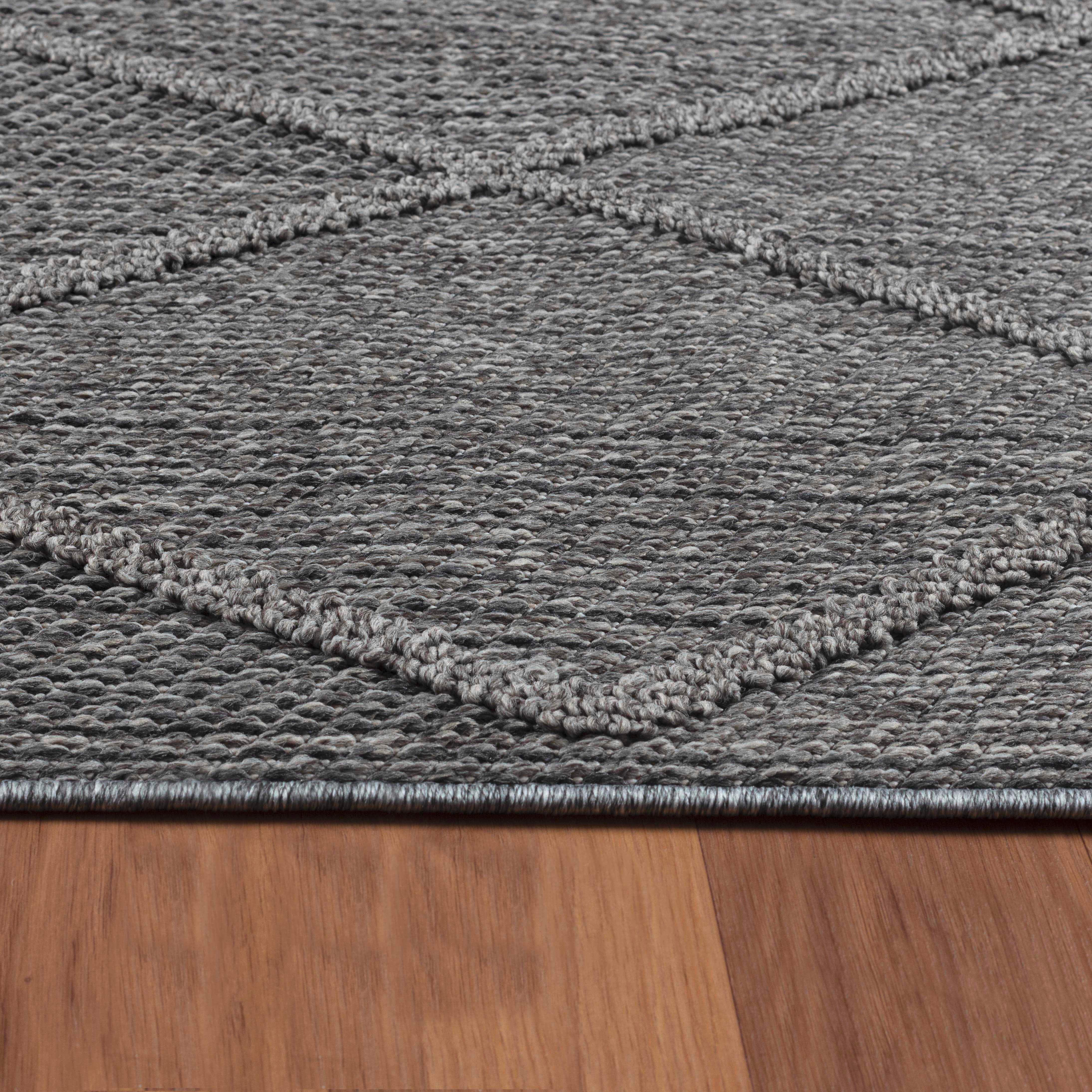 Outdoorteppich Patara Grau ca. 80x250cm - Grau, Design, Textil (80/250cm) - Novel