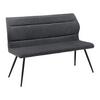 Sitzbank Eva Grau Webstoff Gepolstert - Dunkelgrau/Schwarz, MODERN, Holz/Textil (139/92,5/60,5cm) - Bessagi Home