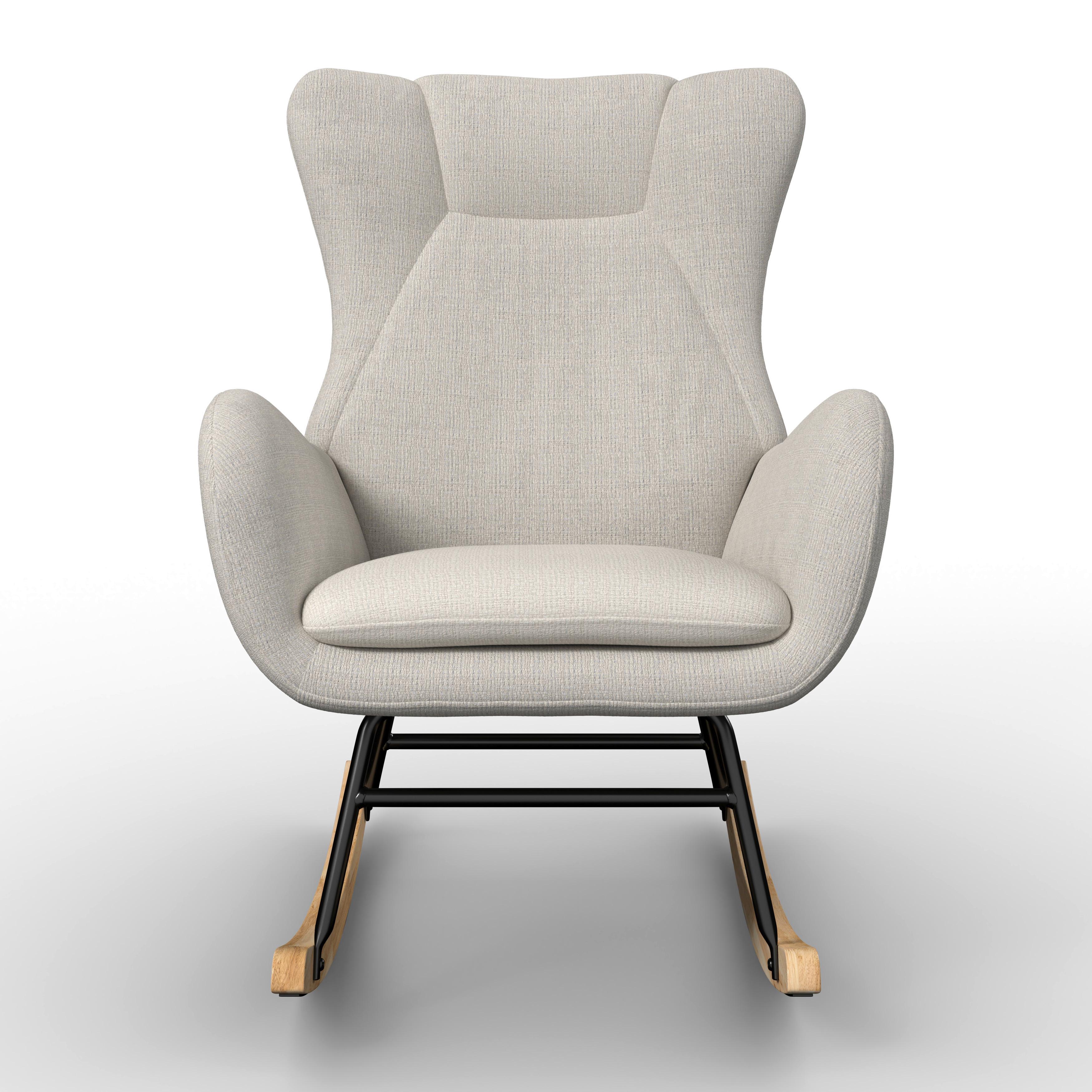 RELAXFÅTÖLJ EMILIO - ljusgrå/naturfärgad, Modern, metall/trä (68/92/87cm) - Bessagi Home
