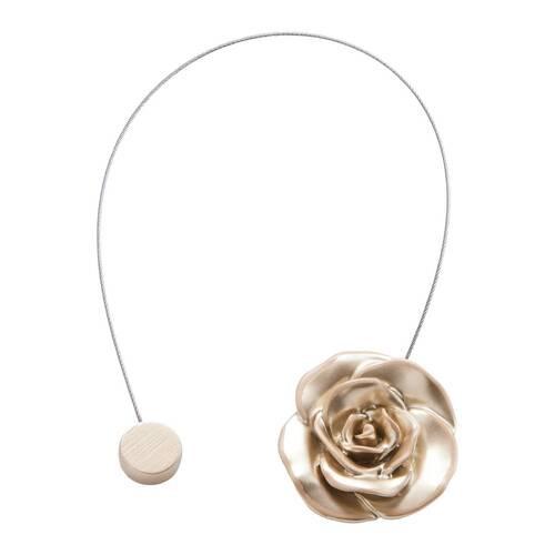 Raffhalter Blume in Goldfarben - Goldfarben, ROMANTIK / LANDHAUS, Naturmaterialien (7cm) - Modern Living