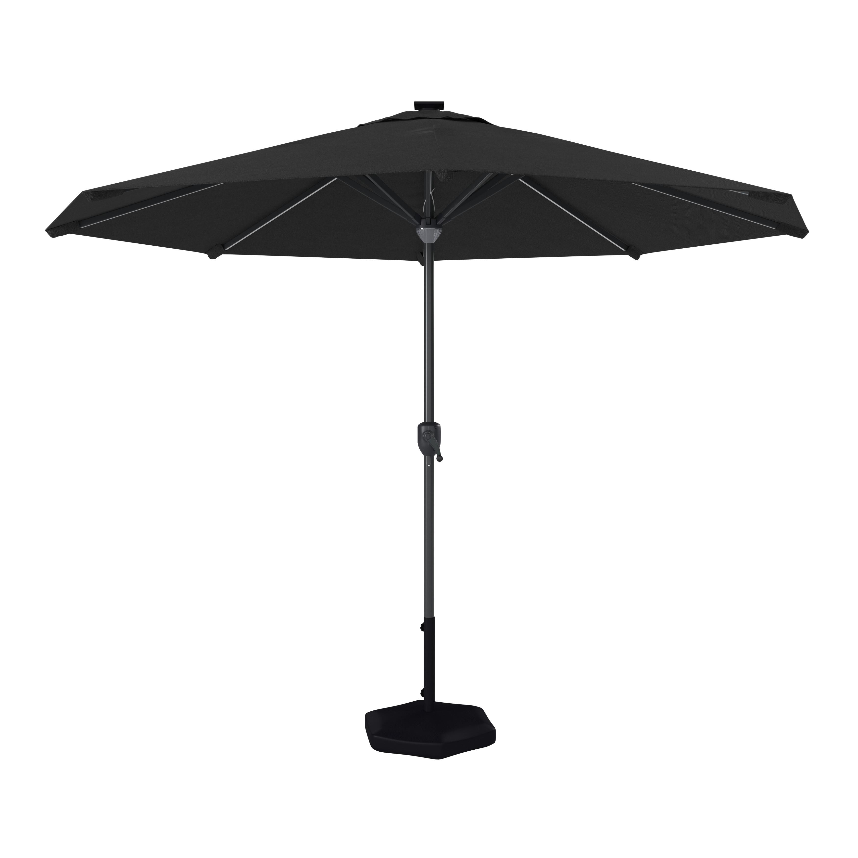 PARASOLL GABI - mörkgrå/grå, Modern, metall/textil (300/238/300cm) - Mömax