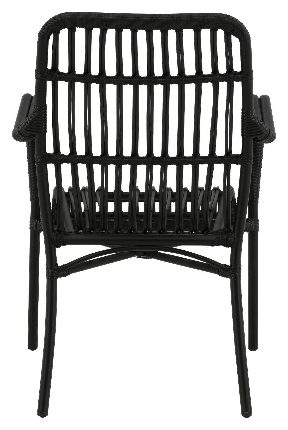 Loungesessel Rizal ca. 57x90 cm Schwarz - Schwarz, KONVENTIONELL, Kunststoff/Metall (57/90/64cm) - Gardenson