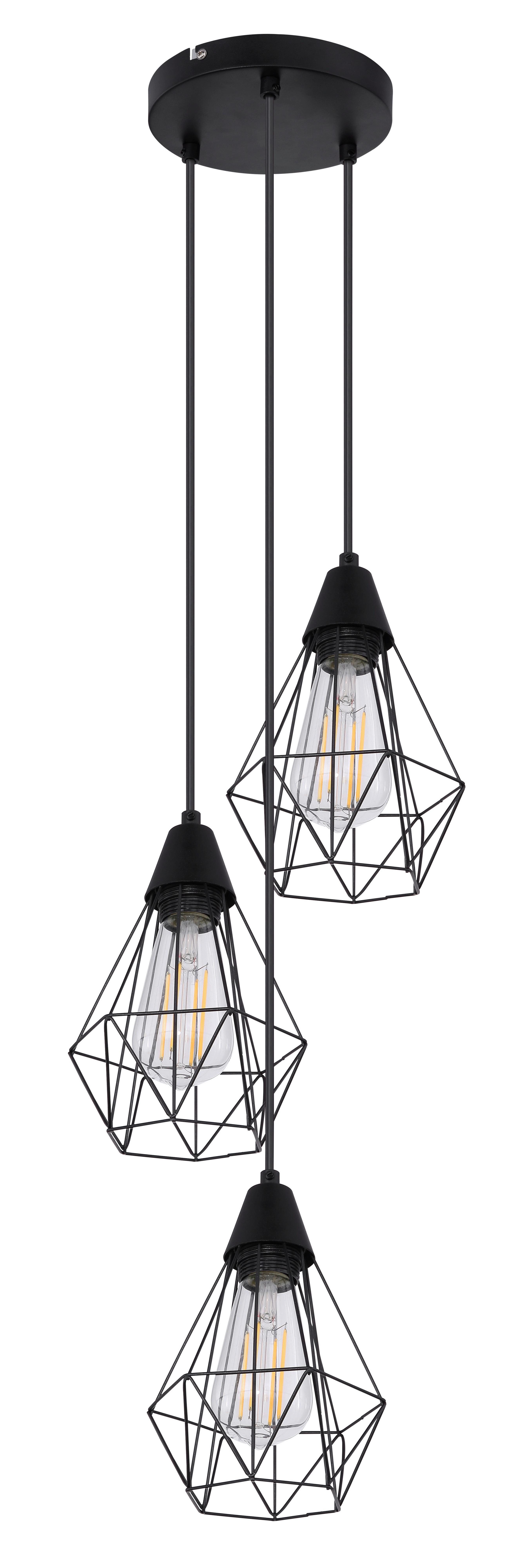 Függőlámpa Industrial - fekete, Basics, fém (29/120cm) - Globo