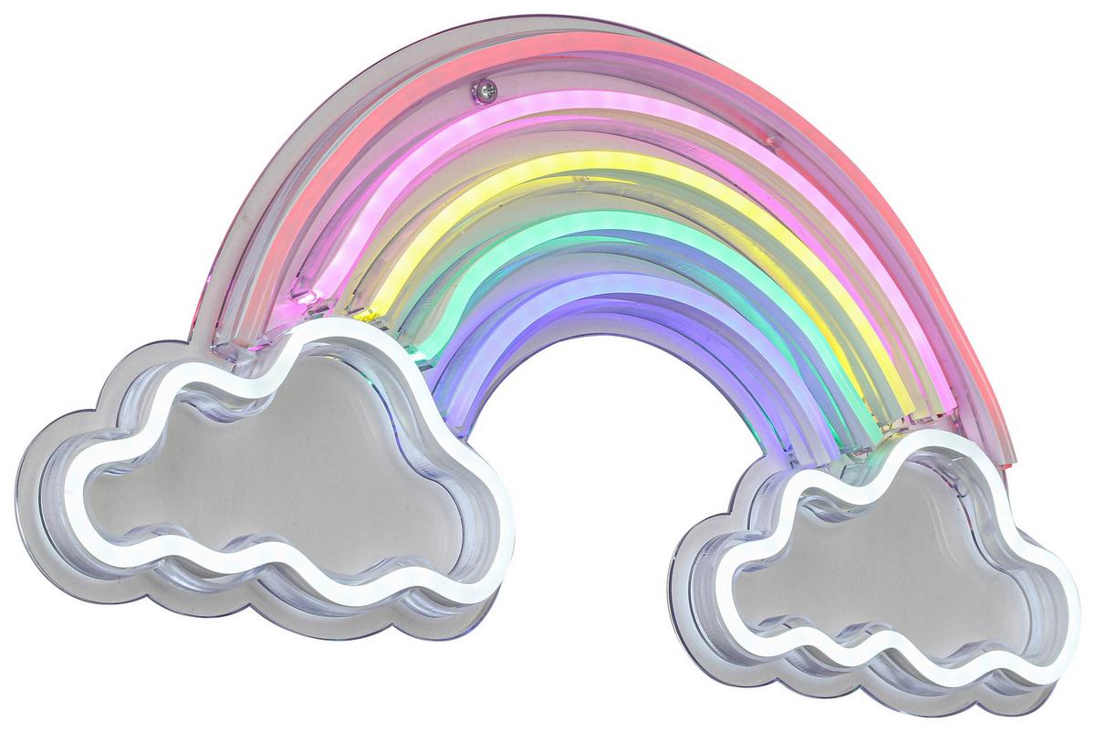 Lampă LED decorativă Renibo - alb/transparent, Modern, plastic (40/20/1,30cm) - Mömax