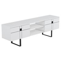 LOWBOARD ZEUS TV-SCHRANK - Weiss/Schwarz, Design, Holzwerkstoff (160/50/35cm) - Livetastic