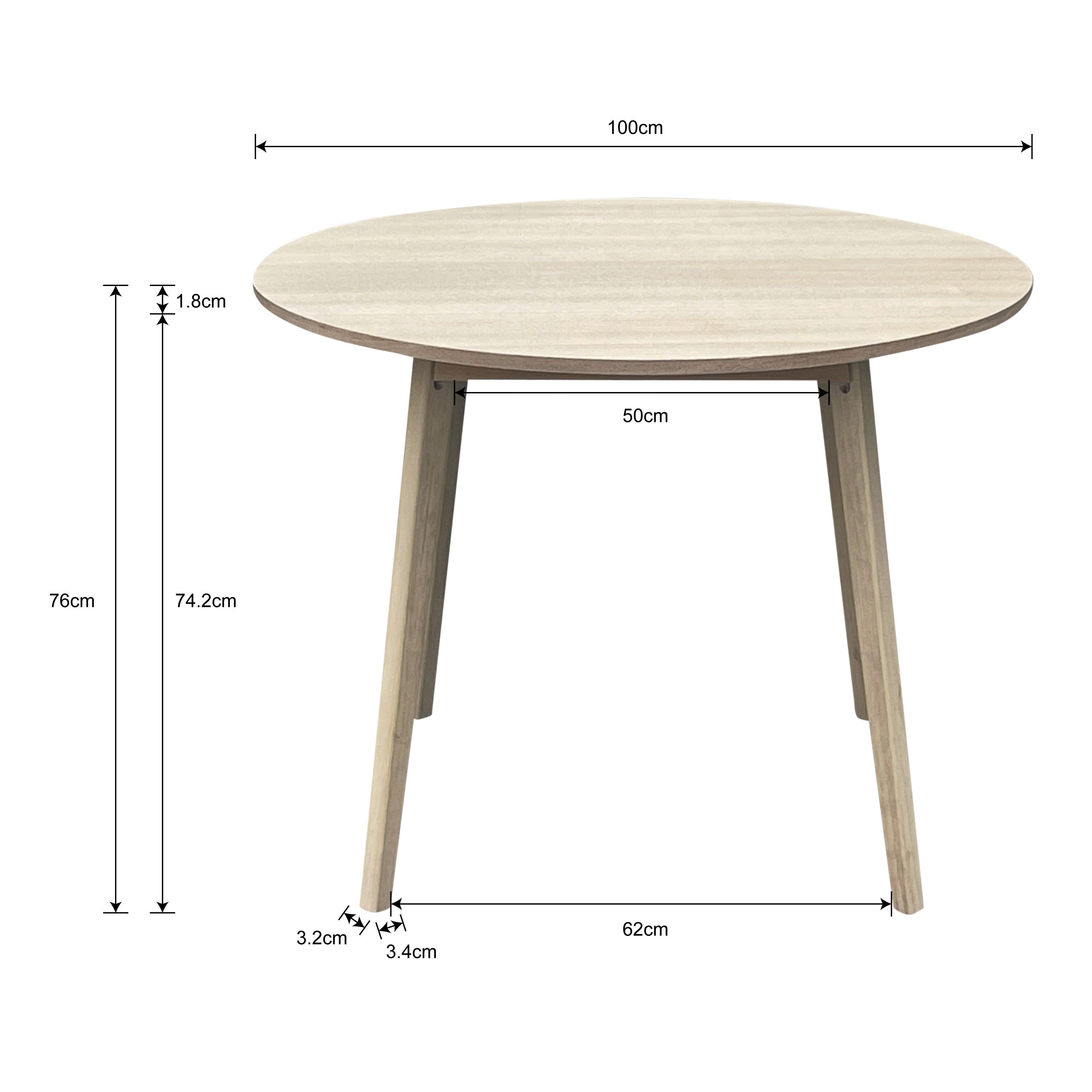 MATBORD BJÖRN - naturfärgad, Modern, trämaterial/trä (100/76cm) - Mömax