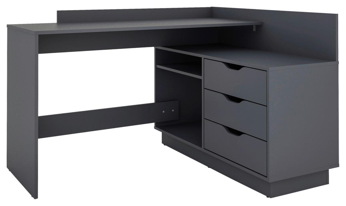Eckschreibtisch Belfast Anthrazit ca. 129x83,5x105cm - Anthrazit, Basics, Holzwerkstoff (129/83,5/105cm) - MID.YOU