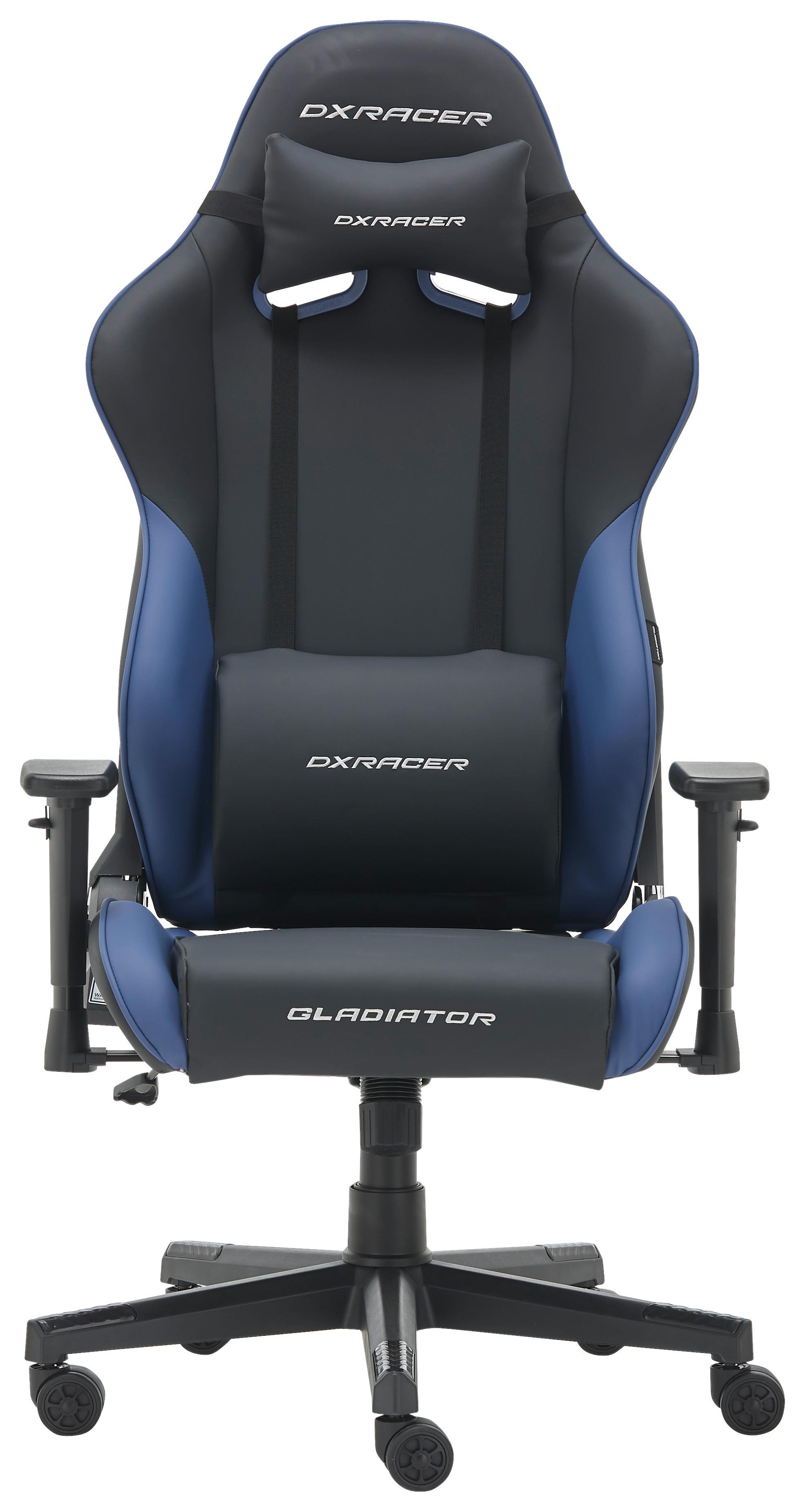 Gamingstuhl Gladiator in Blau/Schwarz - Blau/Schwarz, MODERN, Kunststoff/Textil (70/126/70cm) - Dxracer