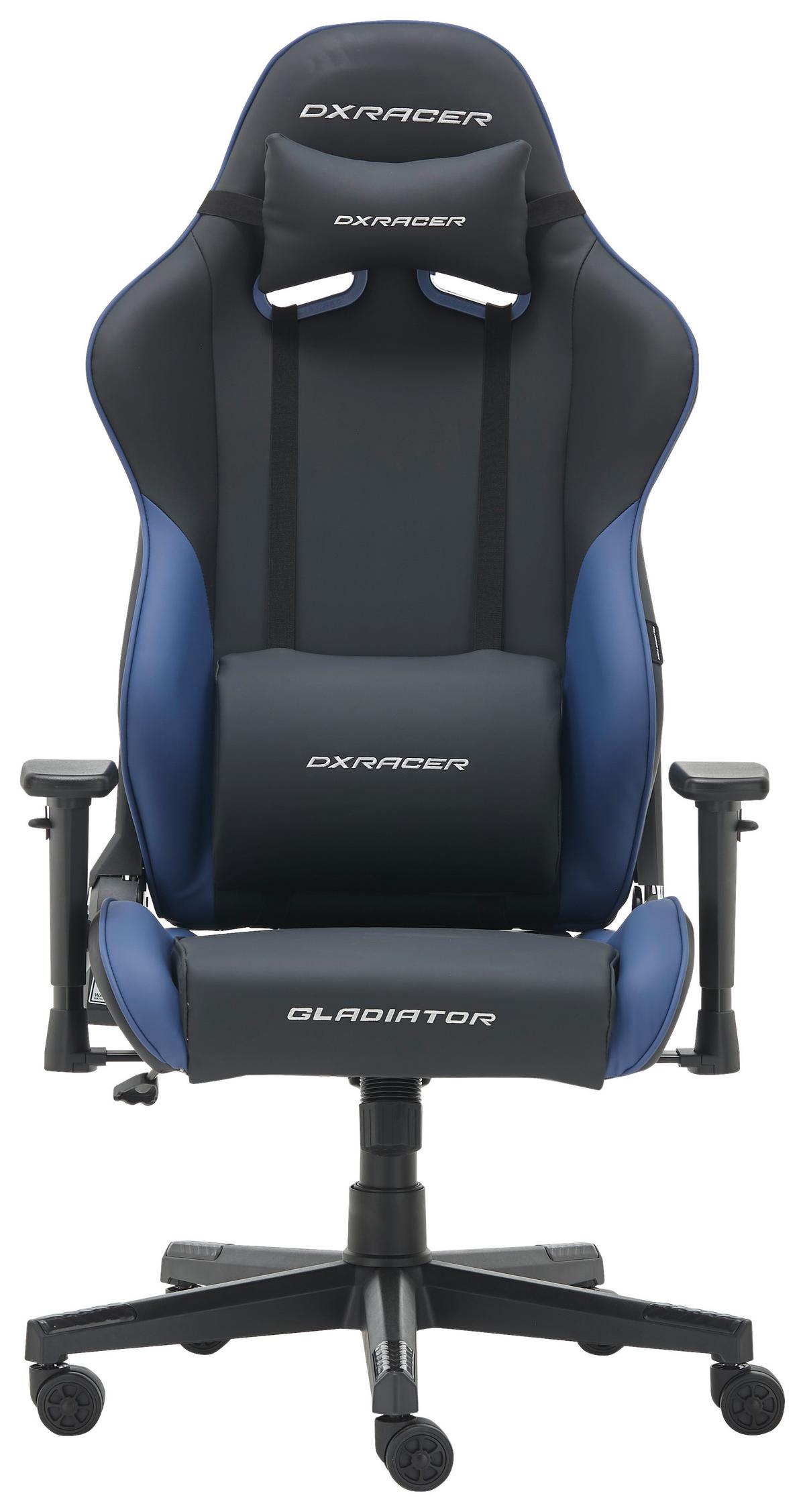 Gamingstuhl Gladiator in Blau/Schwarz - Blau/Schwarz, MODERN, Kunststoff/Textil (70/126/70cm) - Dxracer