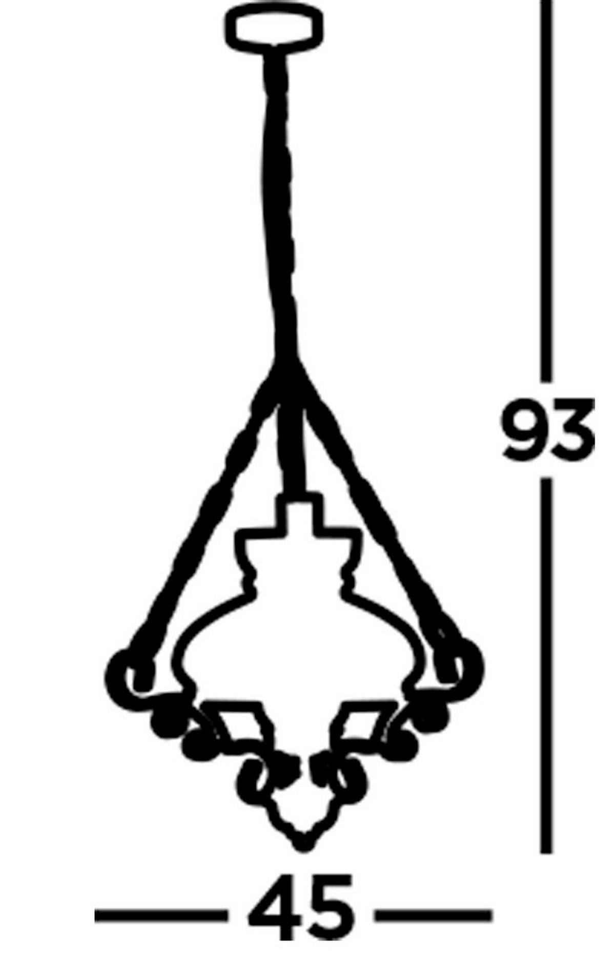 Függőlámpa 576ru - sárgarézszínű, Design, üveg/fém (45/45/55-93cm)