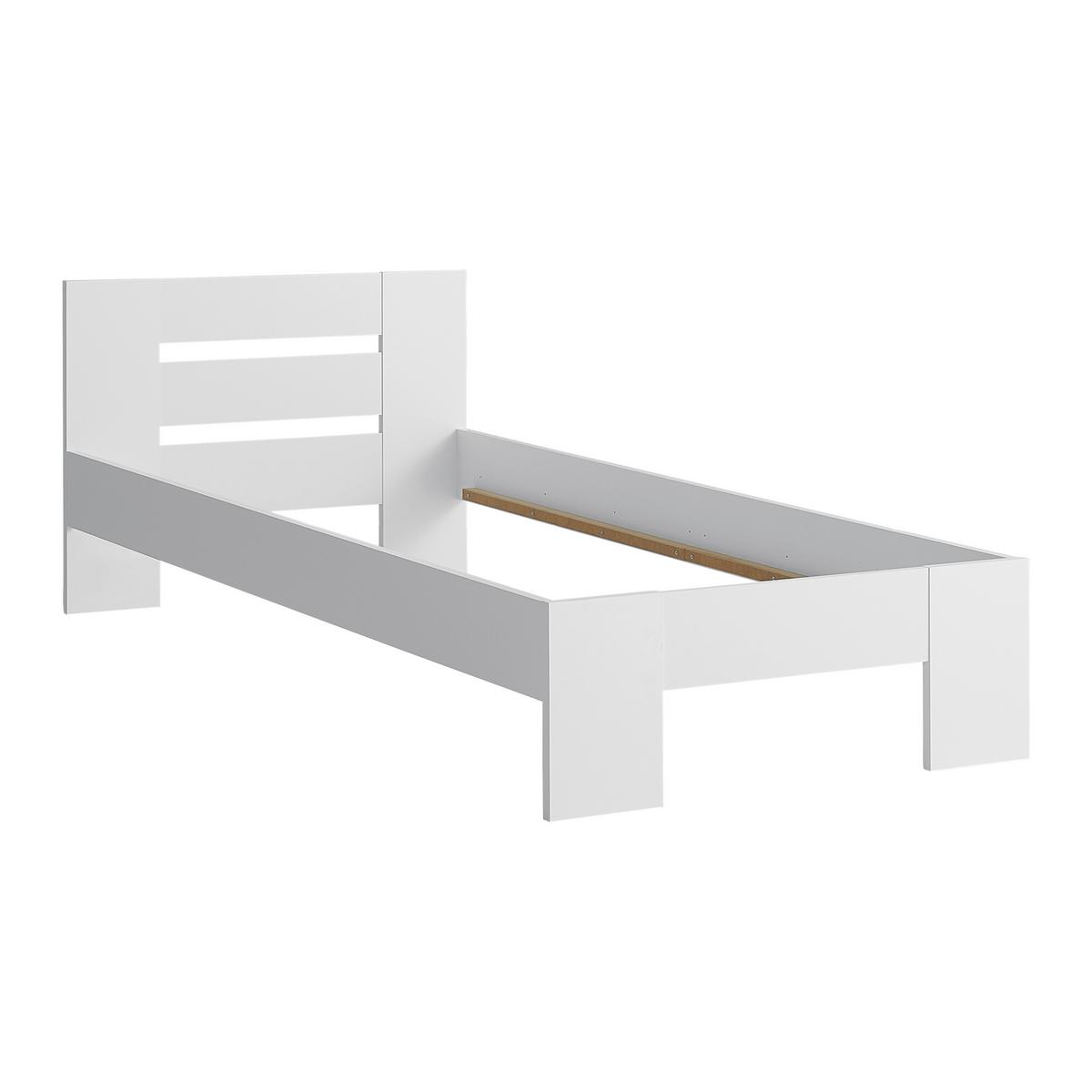 Bett Madrid Weiss ca. 90x200cm - Weiss, Modern, Holzwerkstoff (90/200cm) - Mömax
