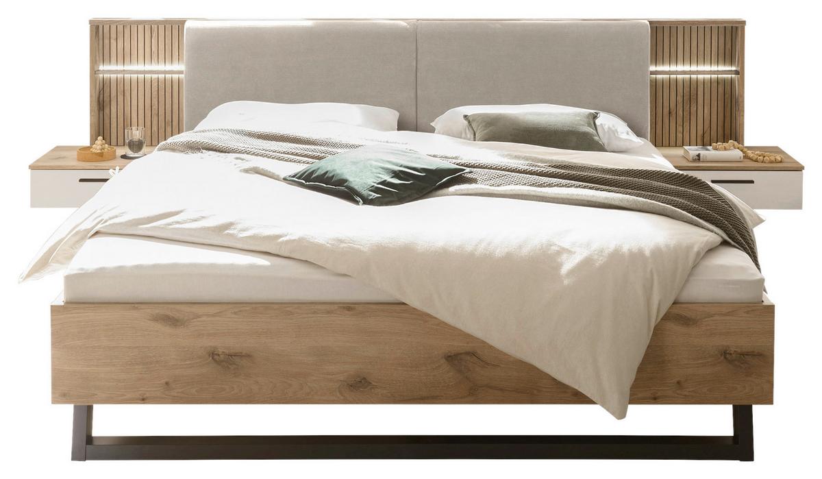 Posteljna Garnitura Daria, Bela, Barva Hrasta, 180x200cm - barve hrasta/bela, Moderno (180/200cm) - P & B