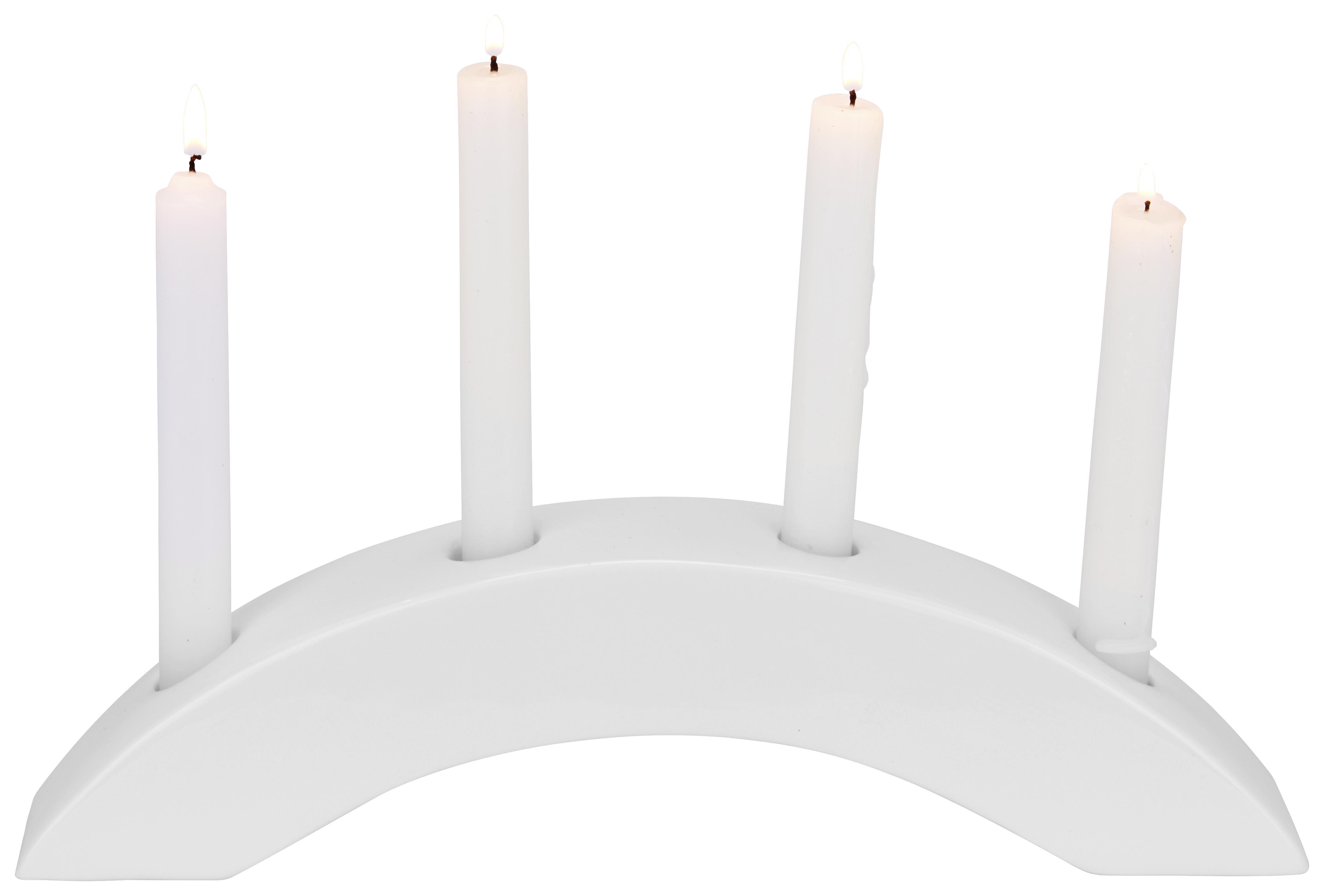 Kerzenhalter Renate aus Porzellan - Weiß, Keramik (36,5/6/9,5cm)