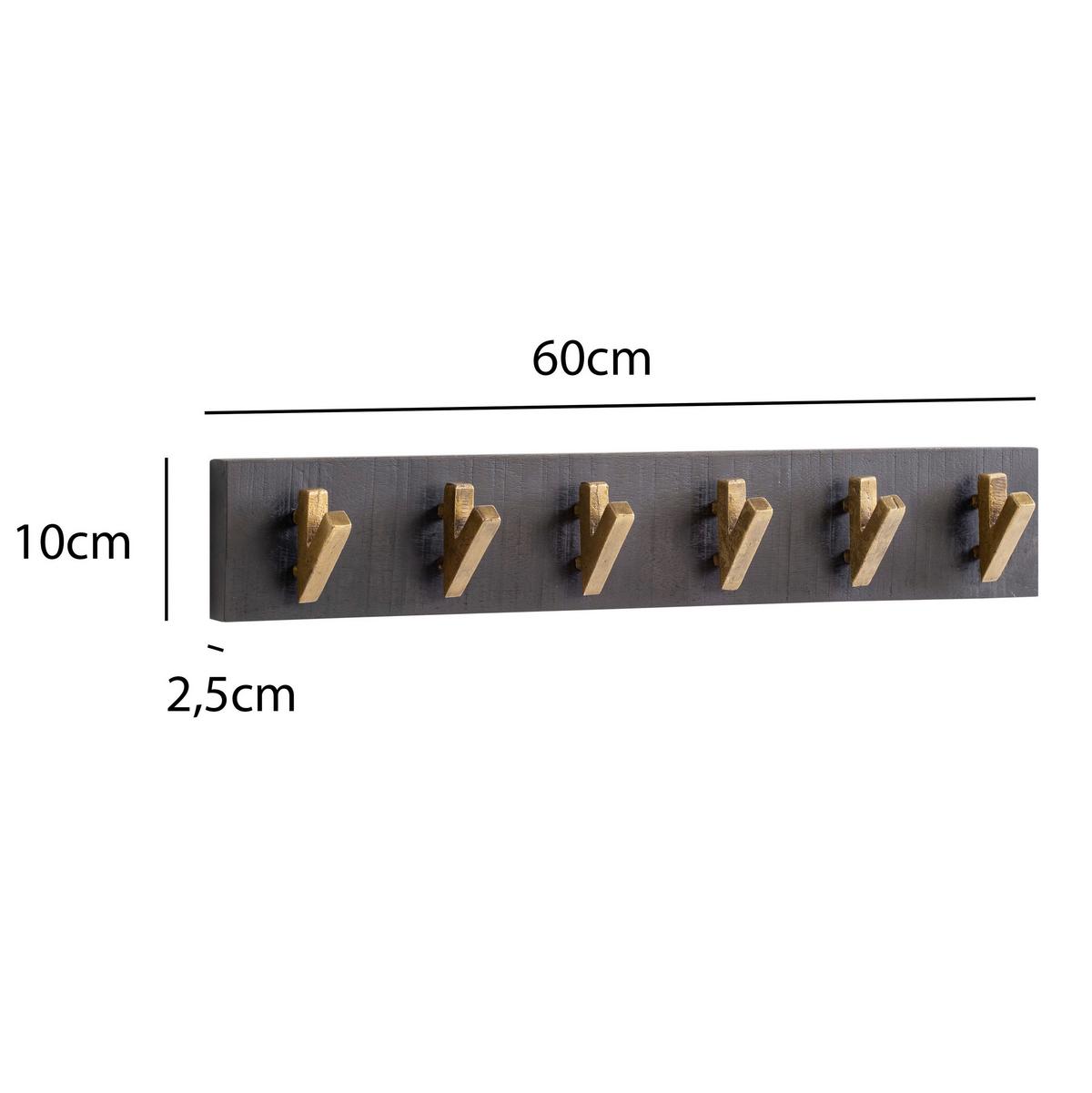 WANDGARDEROBE WL6.770 - Schwarz, Lifestyle, Holz (60/10/8cm) - MID.YOU