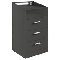 STOLIK NOCNY LUMO - kolor aluminiowy/kolor grafitowy, Modern, materiał drewnopochodny/tworzywo sztuczne (46/84/42cm) - MID.YOU