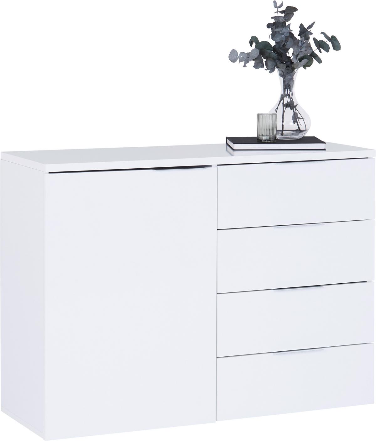 Komoda Split 2, Bela - siva/bela, Moderno, les (120/89/43cm) - Mömax