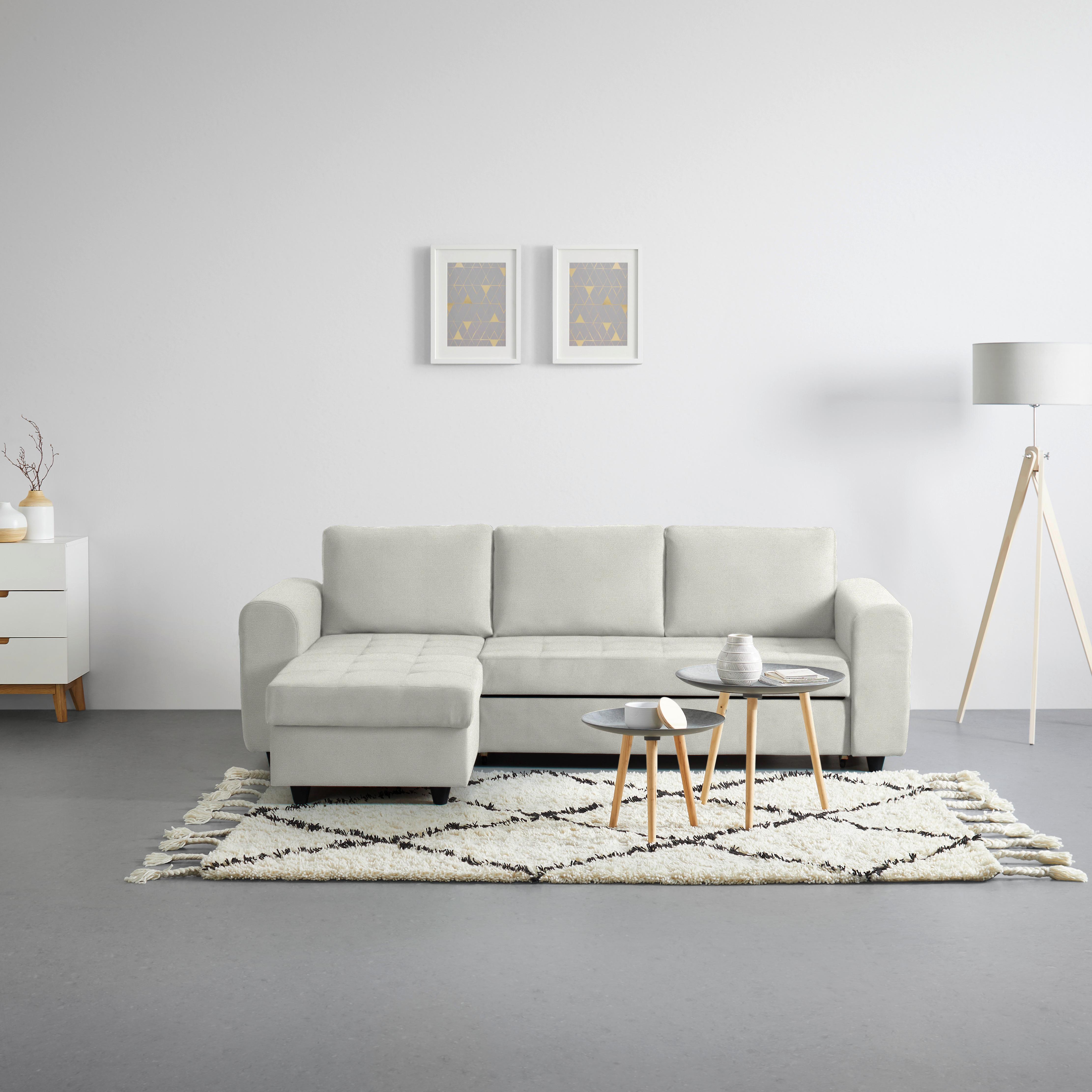 Ecksofa River Hellgrau - Hellgrau, MODERN, Textil (245/145cm) - Based