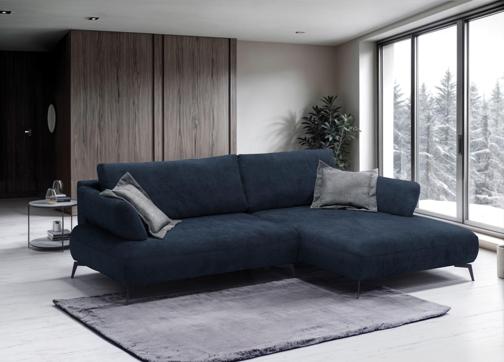 Coltar MADISON - albastru, Modern, lemn/material pe bază de lemn (284/92/186cm) - Modern Living