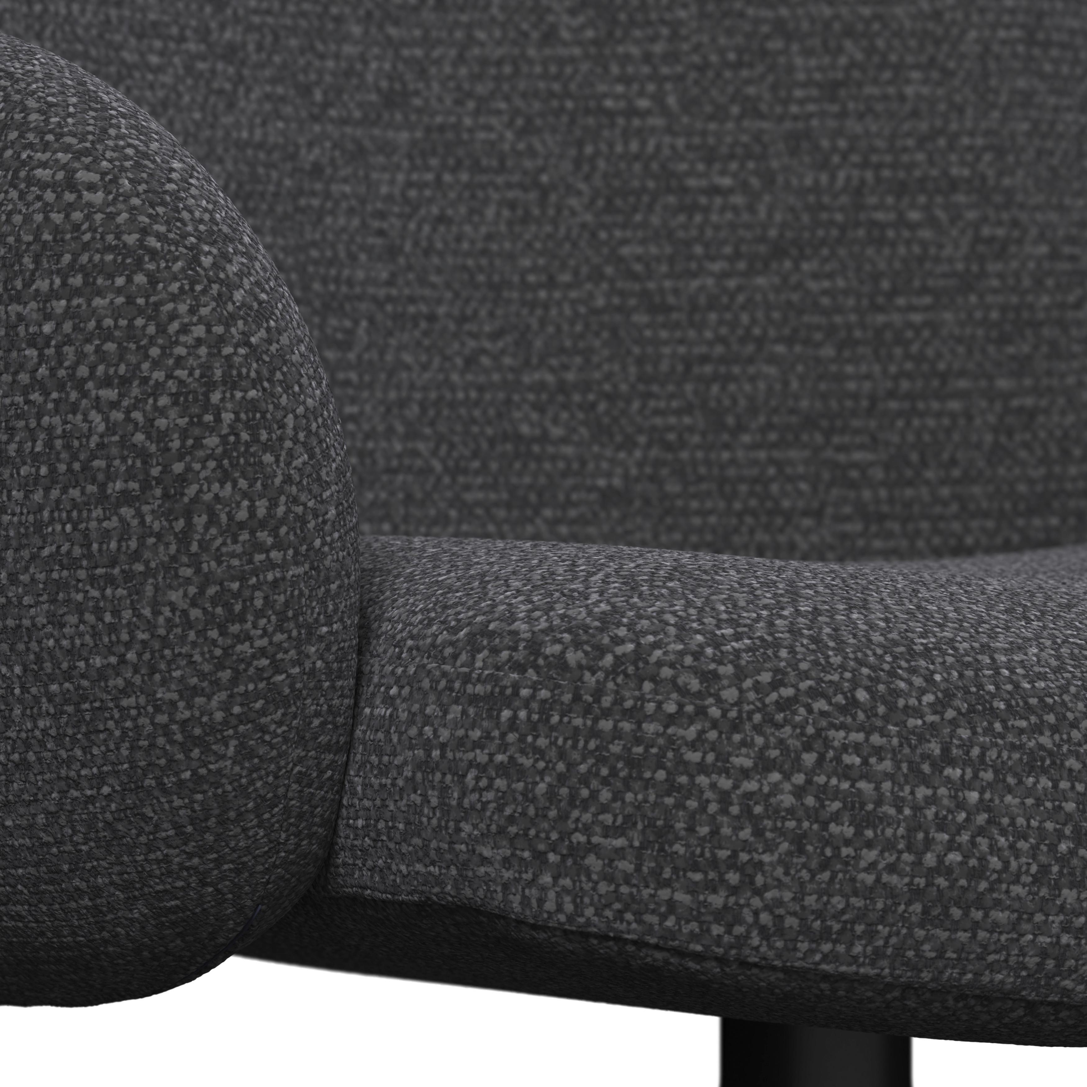 STOL MED ARMSTÖD JOSEA - mörkgrå/svart, Modern, metall/trä (64/85/63cm) - Bessagi Home