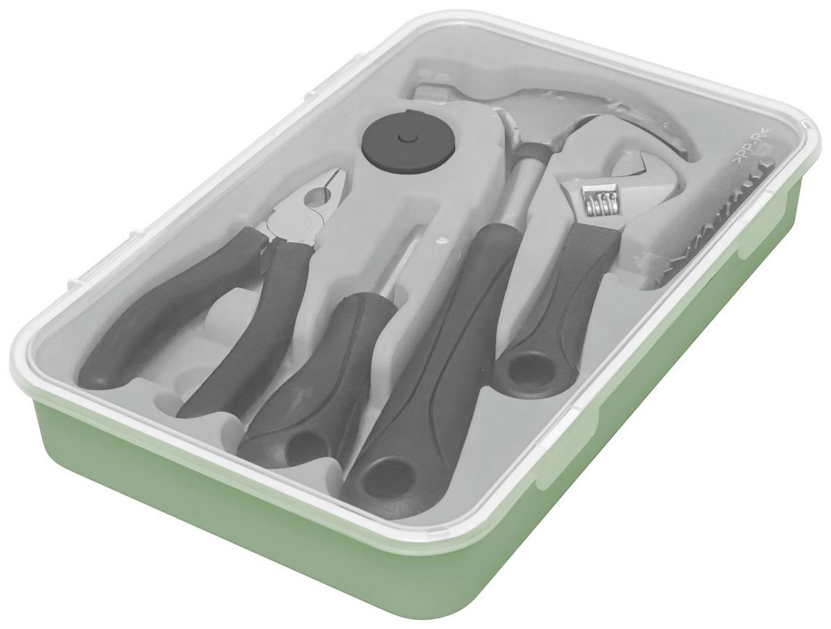 Werkzeugkoffer Hami 17-teilig - Schwarz/Grün, MODERN, Kunststoff/Metall (28/18,8/4cm) - Mömax
