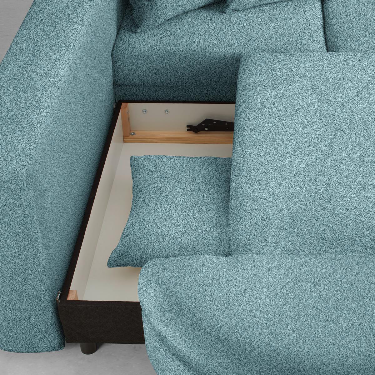 Ecksofa Axel Blau - Blau/Schwarz, MODERN, Textil/Metall (250/87/291cm) - Mömax