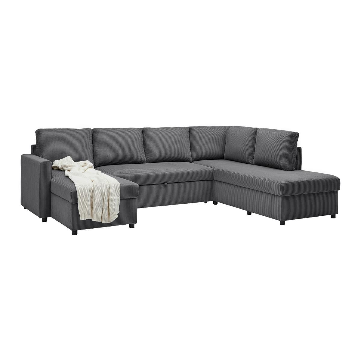 Sarokkanapé Martina - antracit, Modern, faalapú anyag/textil (276/89/204cm) - Mömax