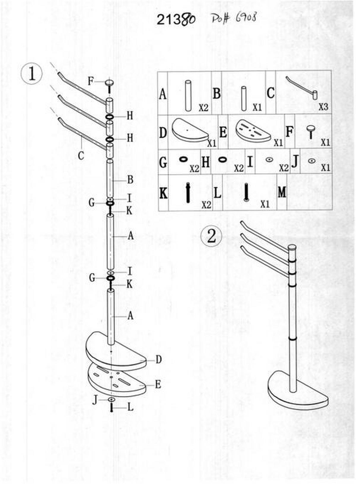 Handtuchständer Aurich in Weiss - Creme, Modern, Metall (33/89/43cm) - Mömax